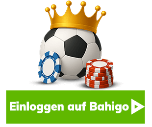 Einloggen auf Bahigo mit Fussball Chips und Krone